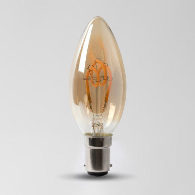 Soho Lighting 2w B15 Vintage Edison High CRI Candle LED Light Bulb 1800K T-Spiral Filament Dimmable