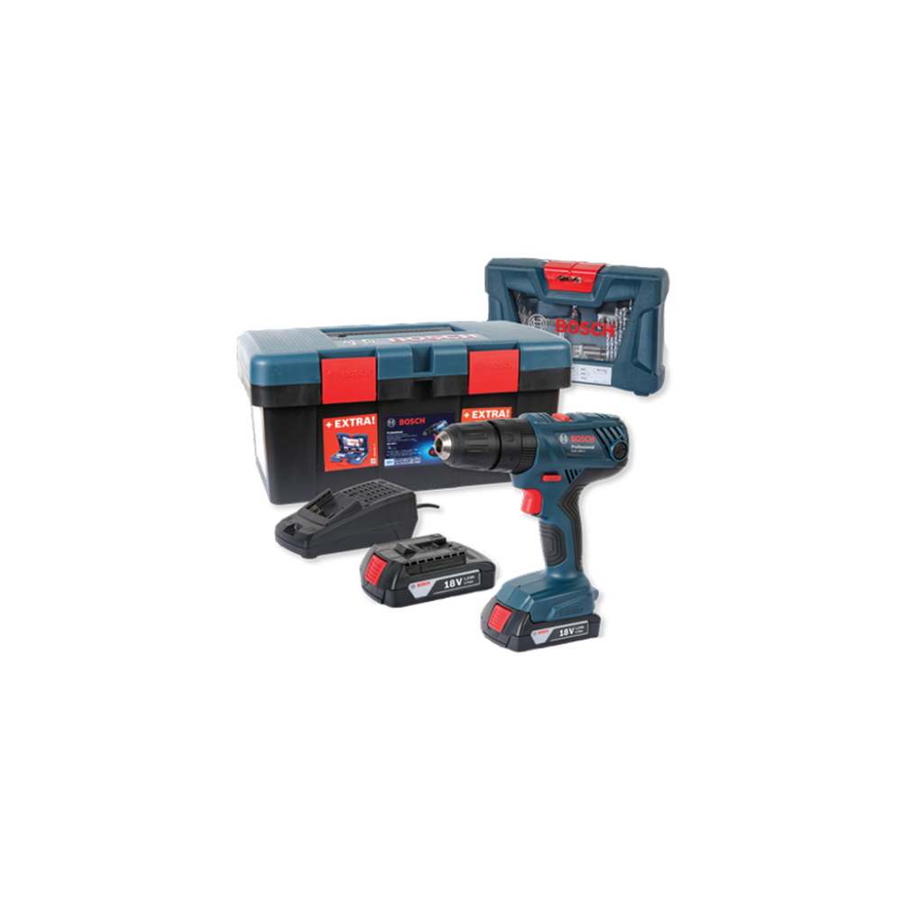18V Li-Ion Cordless Impact Drill Kit With 2 X 1.5Ah Batteries